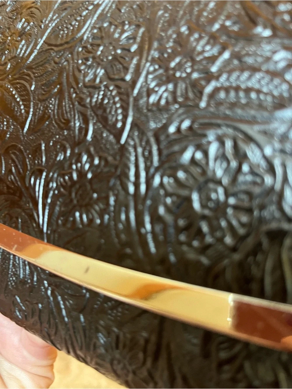 Lulu Townsend Black Floral Embossed Clutch Handbag